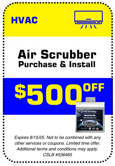 Conejo HVAC coupon for $500 off an air scrubber