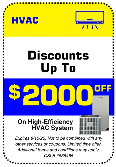 Conejo HVAC coupon for up to $2,000 in discounts off a high-efficiency HVAC system