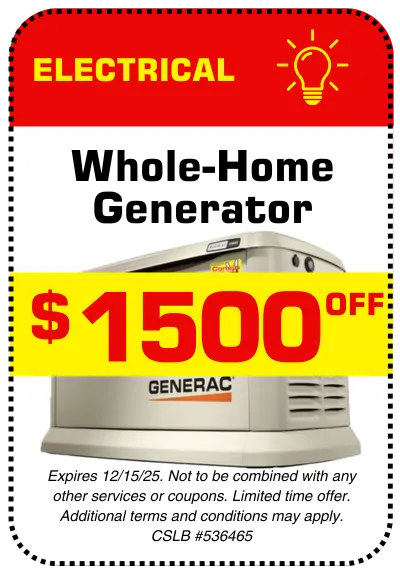 Conejo Services coupon - $1500 off a new generator
