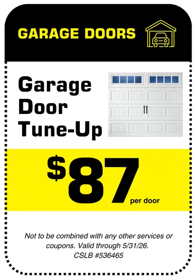 Conejo Services garage door tune-up coupon