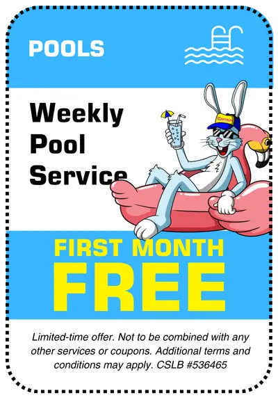 Conejo Services coupon for a free month of weekly pool maintenance service